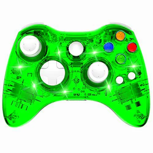 PAWHITS Mando inalámbrico para Xbox 360, vibración de doble motor Verde de PAWHITS