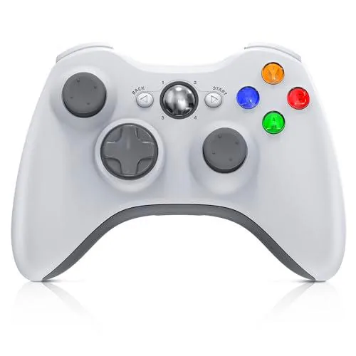 Bonacell - Mando inalámbrico para Xbox 360 PC Controller con adaptador receptor USB de 2,4 GHz Gamepad de doble vibración mejorado para Xbox 360 y Microsoft PC Windows 7/8/10/11
