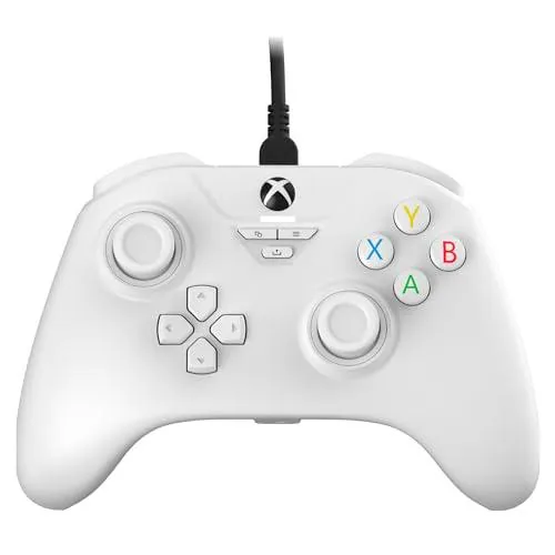 Snakebyte GAMEPAD BASE X - blanco - Mando Xbox Serie X y PC con cable y licencia oficial | Sensores de efecto Hall para mayor precisión y durabilidad | Cable de 3 m de longitud | Conector de audio