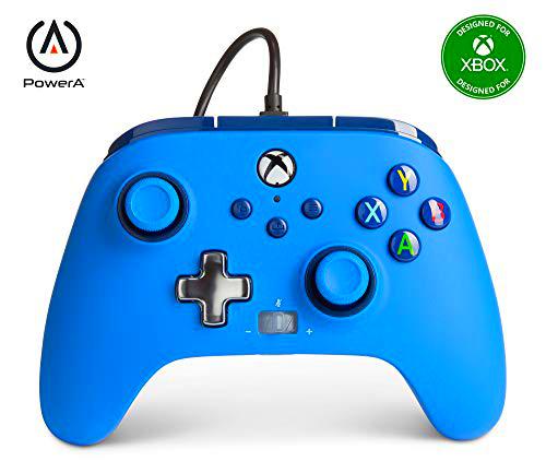 PowerA - Mando con cable mejorado para Xbox Series X y S, color azul