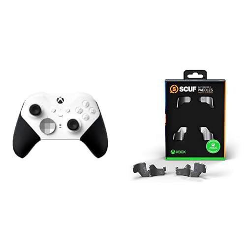 Xbox Elite Bluetooth Wireless Controller Series 2 - Core Edition (White) + SCUF Elite Series 2 Paddles for Elite Series 1 &amp; 2