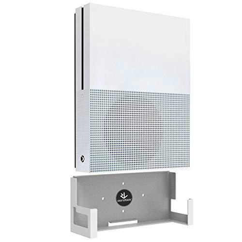 Monzlteck Soporte de Pared para Xbox One S, Totalmente metálico para Colgar en la Pared con botón de Encendido Izquierda/Derecha