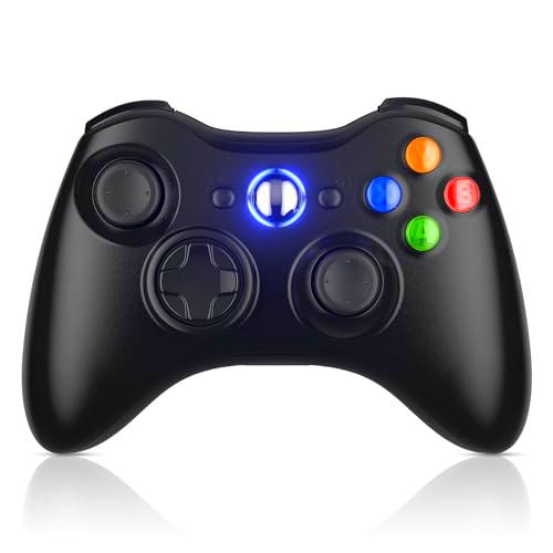 Bonacell - Mando inalámbrico para Xbox 360 PC Controller con adaptador receptor USB de 2,4 GHz Gamepad de doble vibración mejorado para Xbox 360 y Microsoft PC Windows 7/8/10/11